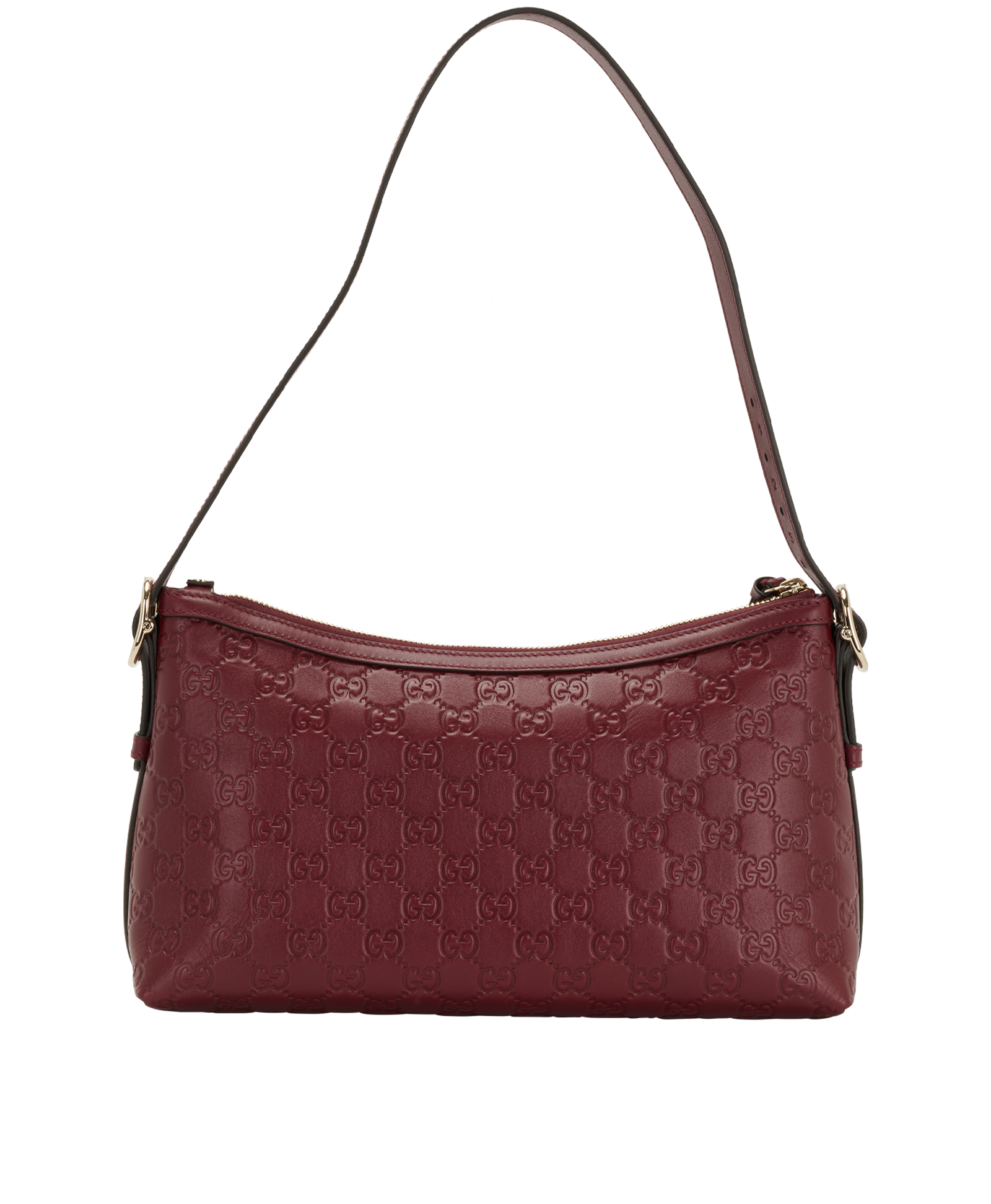 Medium GG Emblem Shoulder Bag, &pound;850, Handbags, Burgundy, Leather, Back view